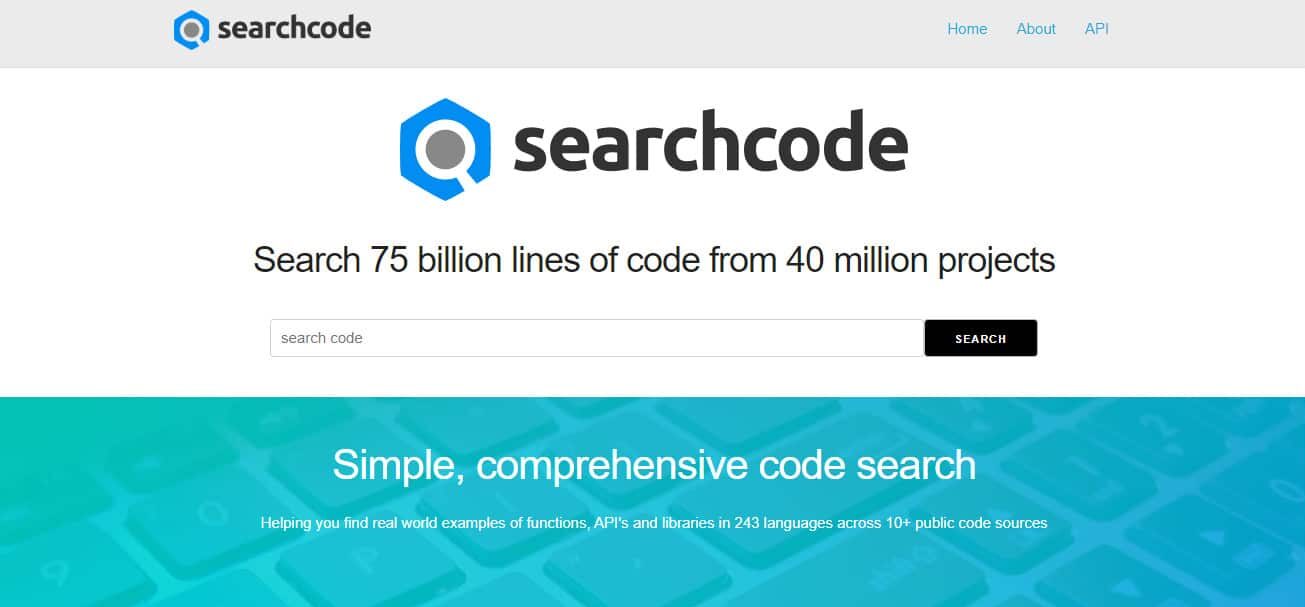 Searchcode homepage