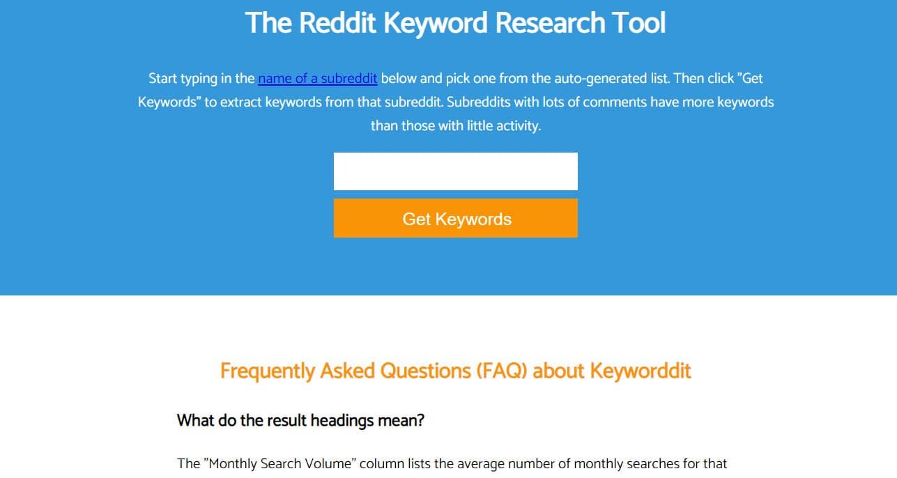 The Reddit Keyword Research Tool