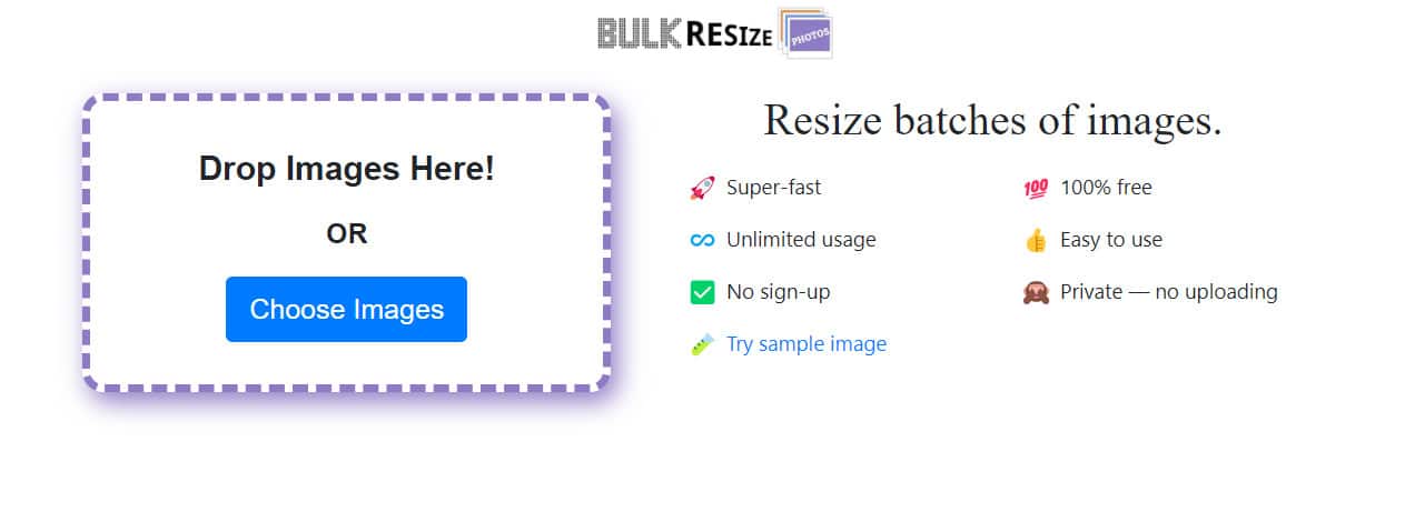 Bulkresizephotos homepage