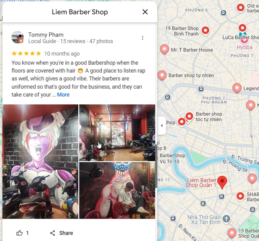 Google map image in review example