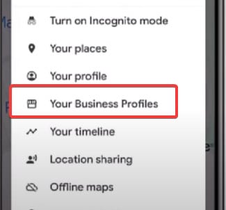 Where your business profile on google map