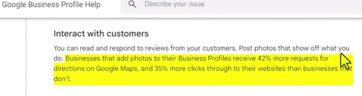 Google business profile help benefit of photos